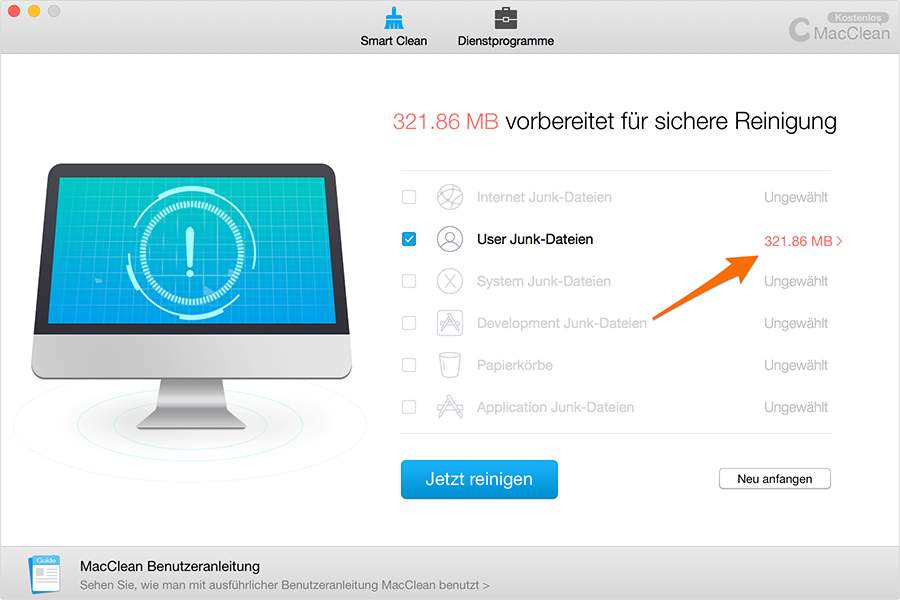 User Junk-Dateien entfernen – Schritt 2