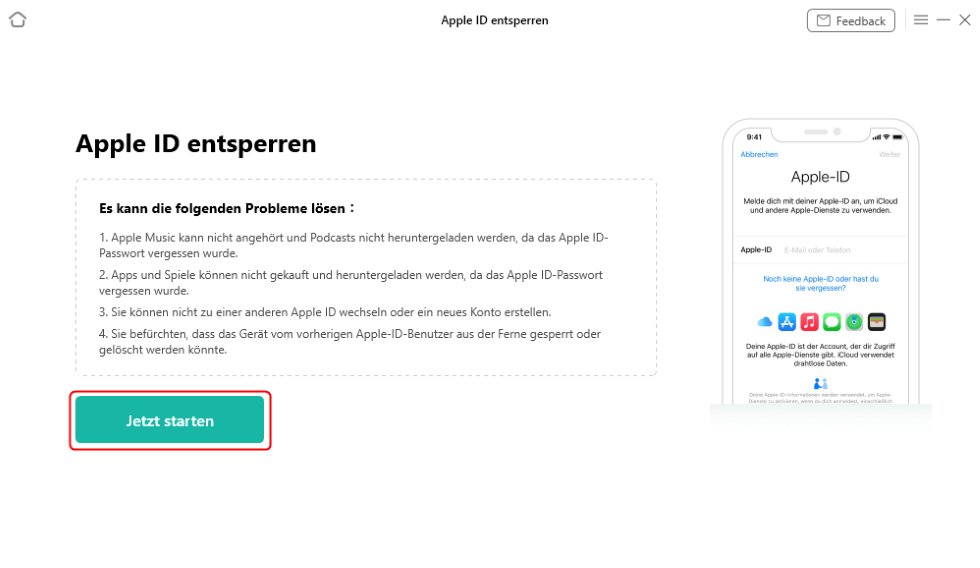 Auf jetzt starten klicken