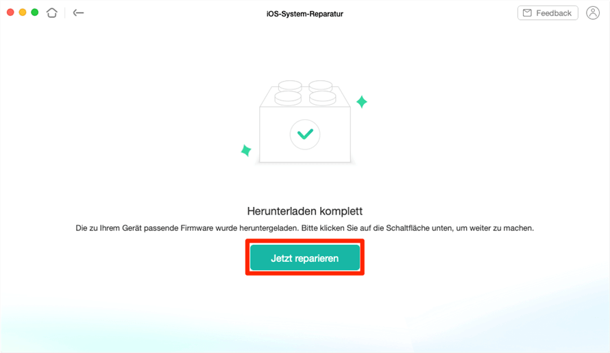 Auf die Funktion Jetzt reparieren klicken