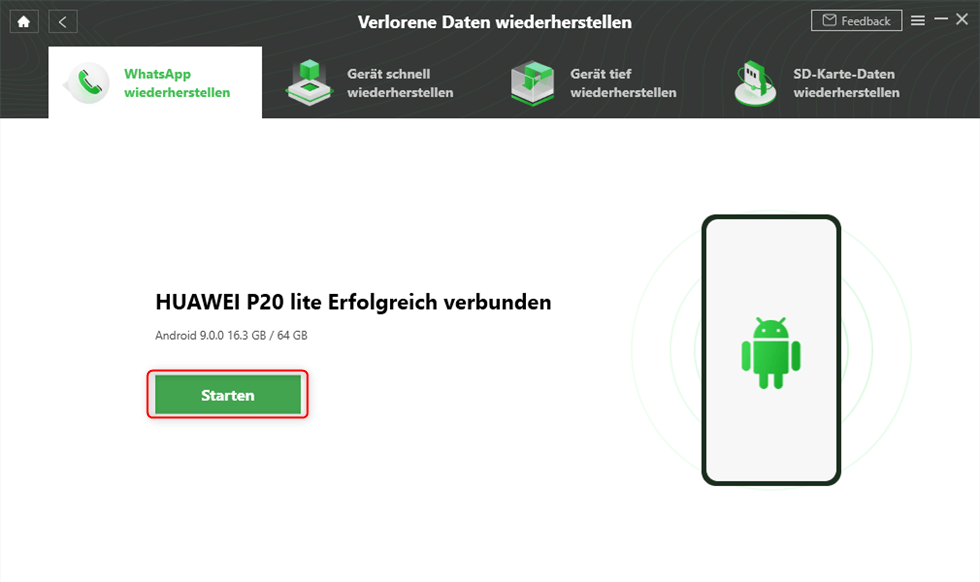 Auf Starten erneut klicken