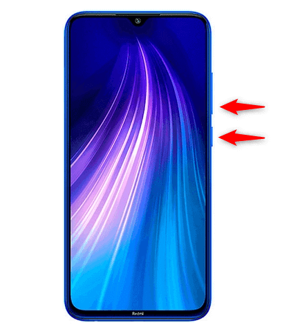 Lautstärke- und Einschalt-Taste drücken