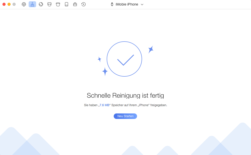 Schnelle Reinigung ist fertig