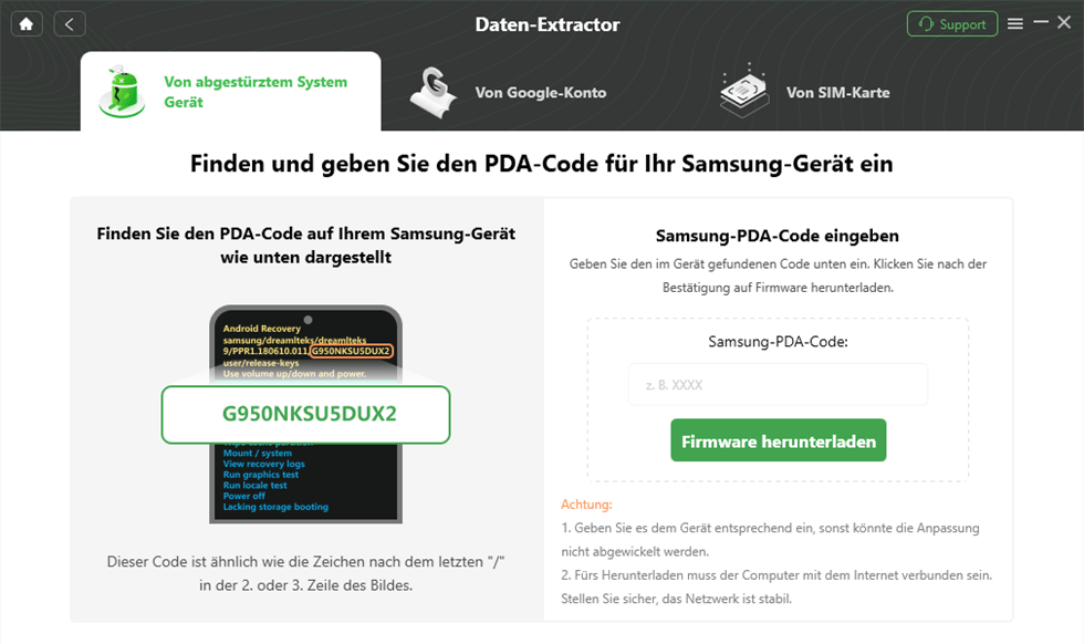 Firmware herunterladen