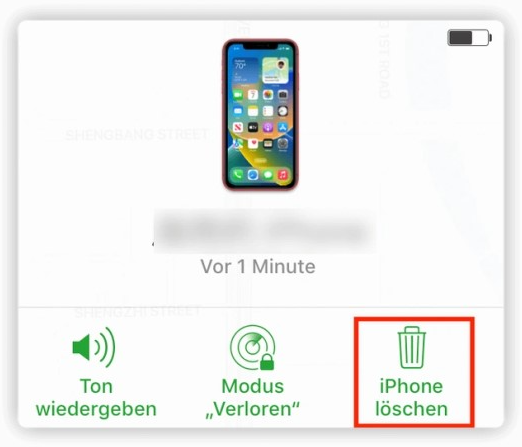 die Option „iPhone löschen“