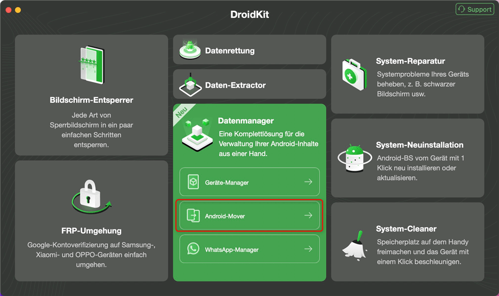 Datenmanager – Android-Mover