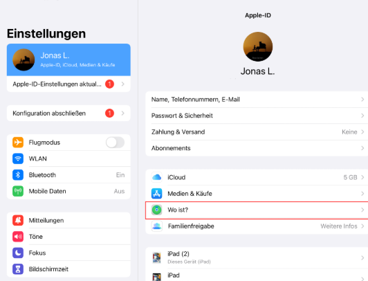 Wenden Sie sich an den ursprünglichen Gerätebesitzer