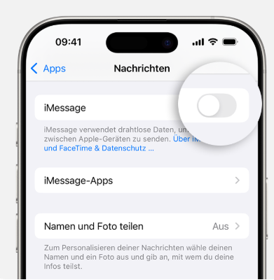 iMessage aktivieren und deaktivieren
