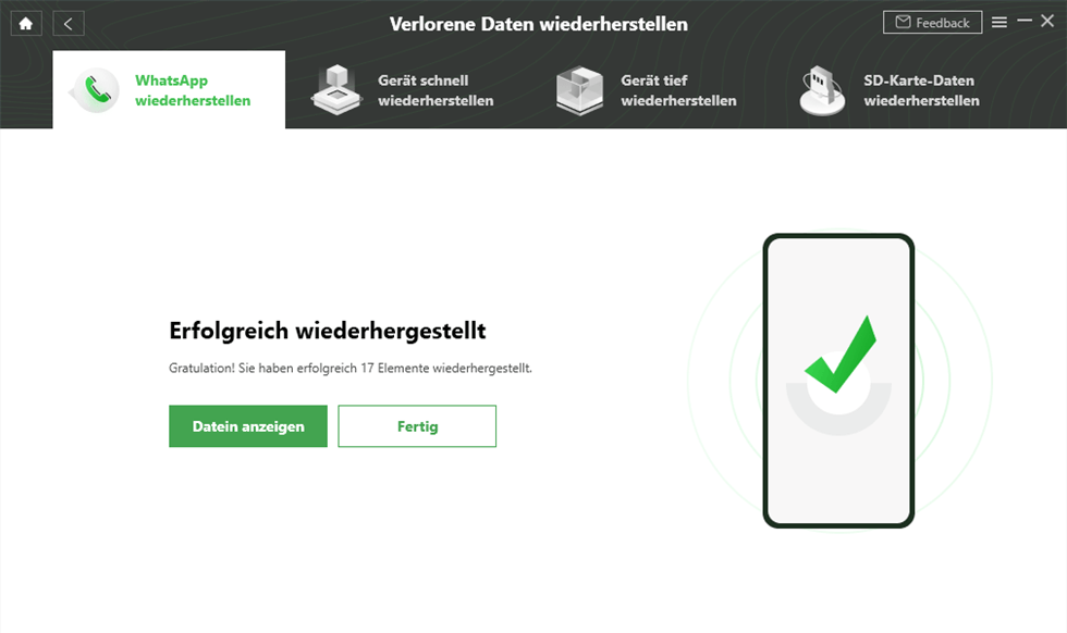 Gelöschte WhatsApp-Nachrichten wiederhergestellt