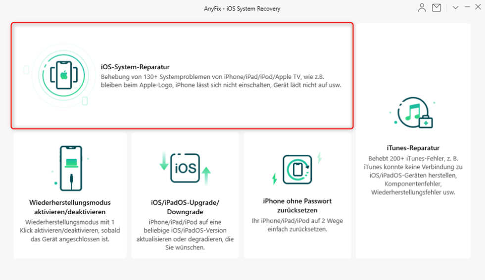 iOS-System-Reparatur Funktion