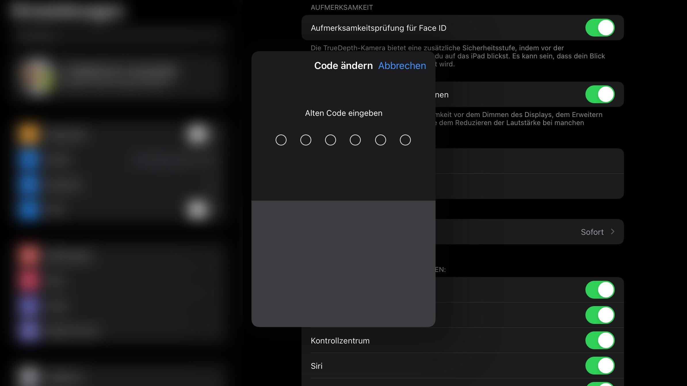 ipad passwort ändern