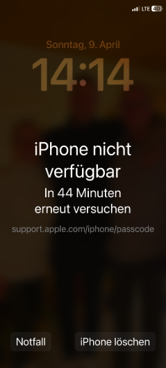 iphone nicht verfügbar was tun