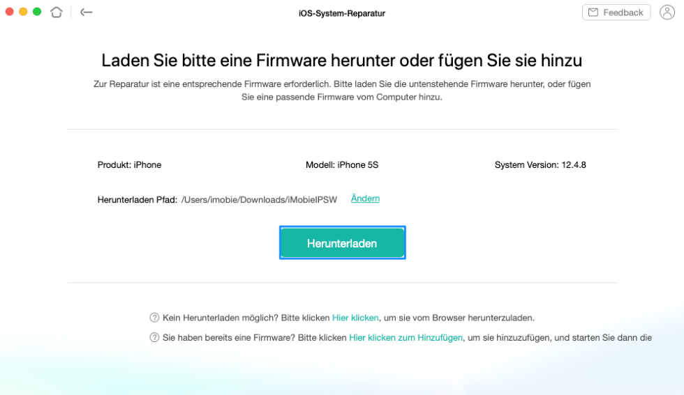 Firmware herunterladen
