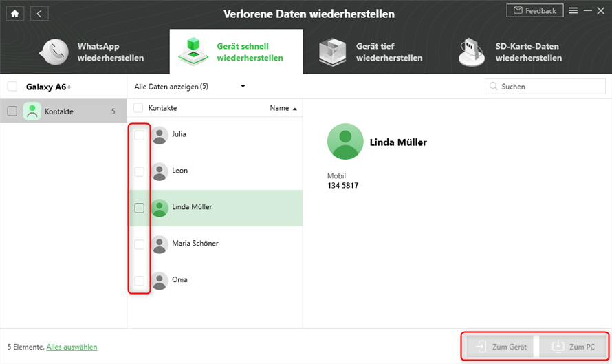 Android Kontakte weg wiederherstellen