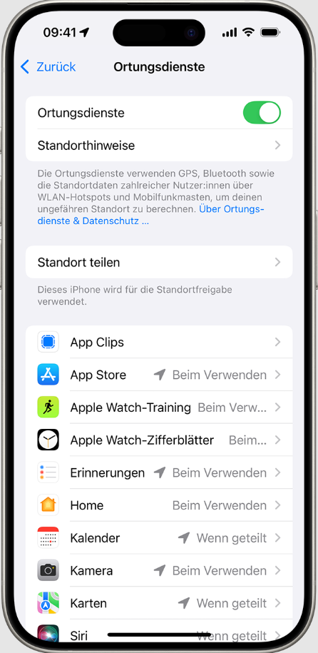 Ortungsdienste gezielt nutzen