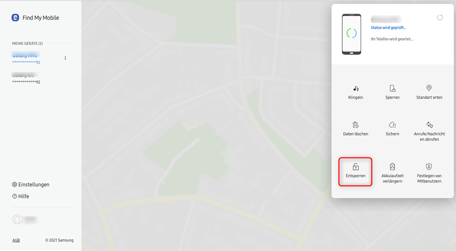 Samsung – Find My Mobile – entsperren
