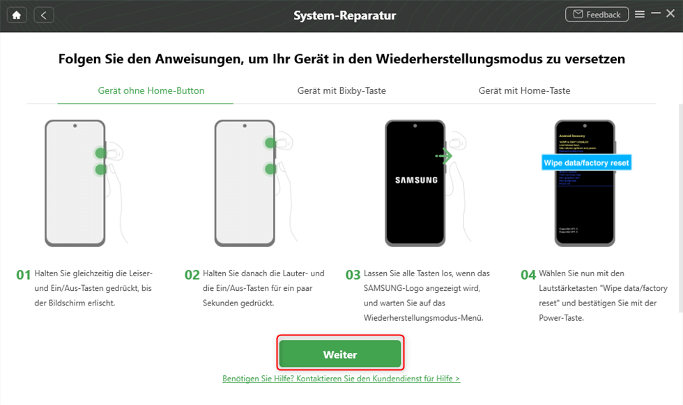 Samsung-Handy in den Wiederherstellungsmodus versetzen