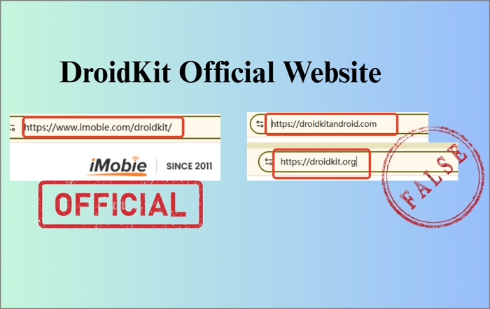 Offizielle Website von DroidKit VS gefälschte Website