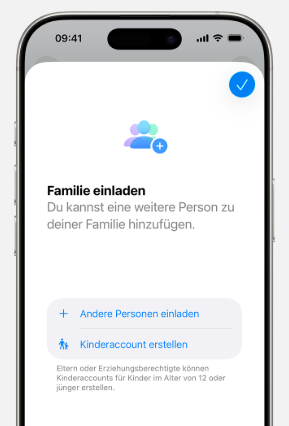 Account für ein Kind erstellen