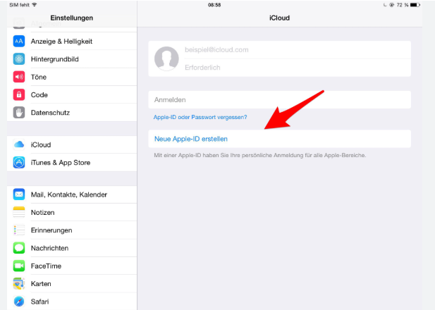 Neue Apple-ID erstellen