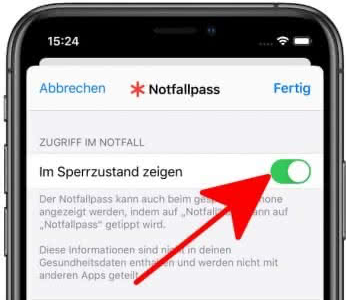 Im Sperrzustand zeigen