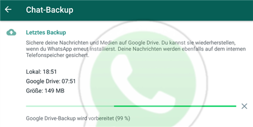 WhatsApp Medien wiederherstellen hängt