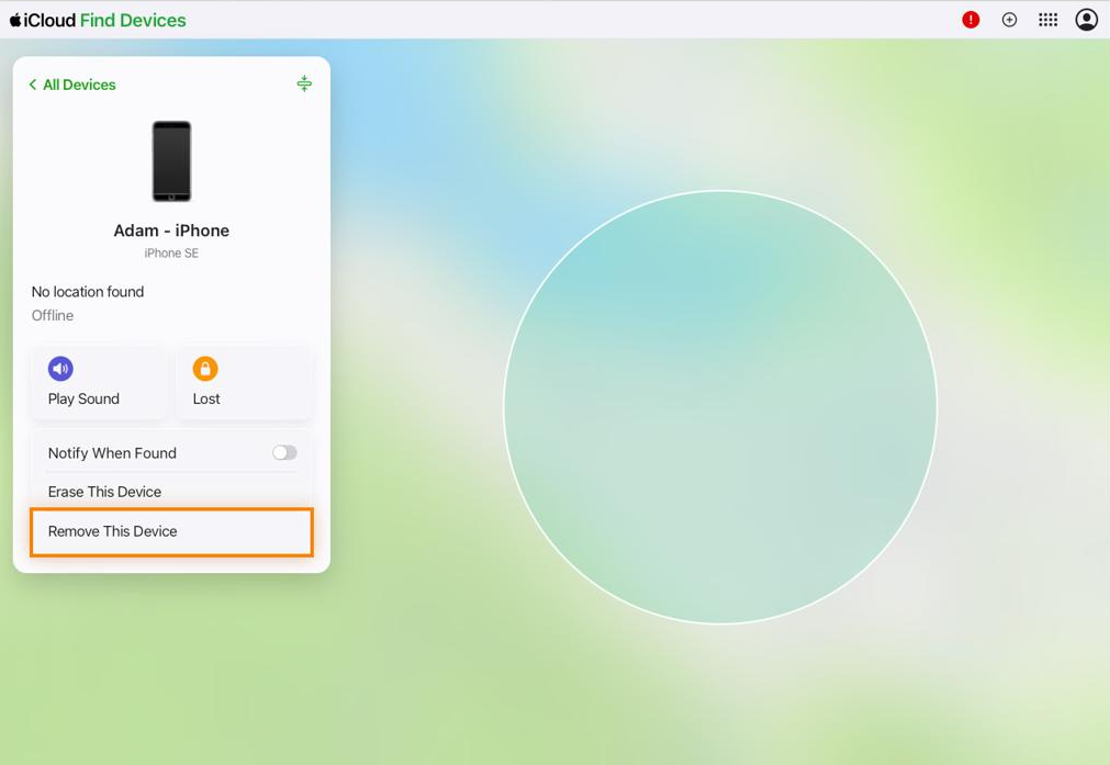 Gerät aus Apple Account über Wo ist entfernen