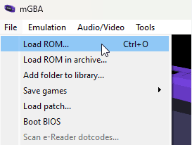 mGBA Load ROM
