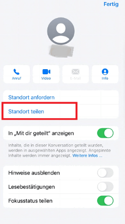 Neuen Standort freigeben