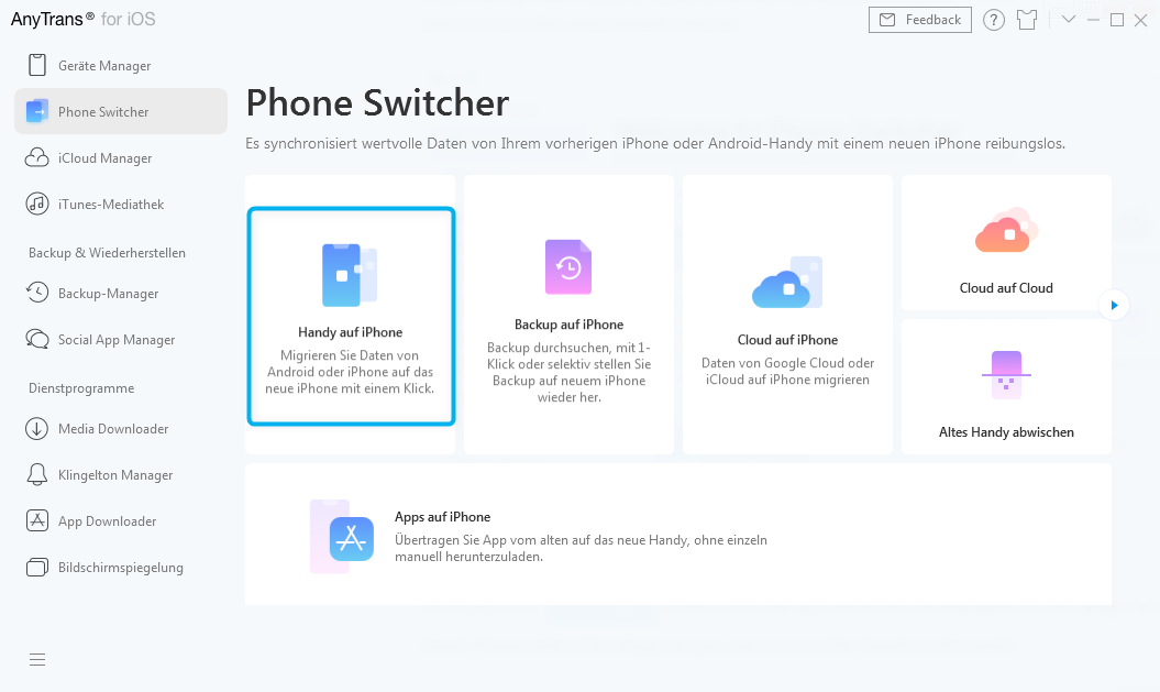 Handy auf iPhone