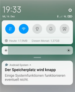 Speicherplatz überprüfen