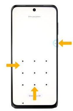 Motorola Handy gesperrt mit PIN oder Muster Bildschirm