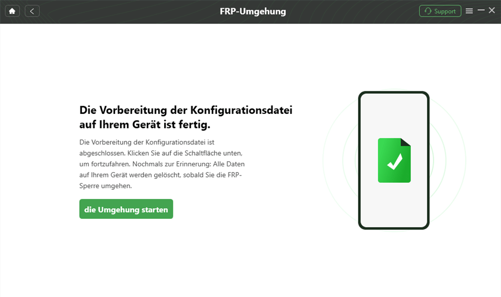 DroidKit - FRP-Umgehung - die Umgehung starten