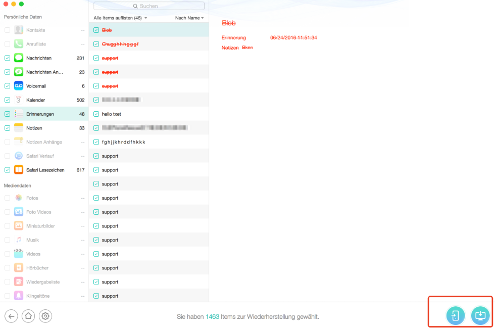 Abschluss der Wiederherstellung