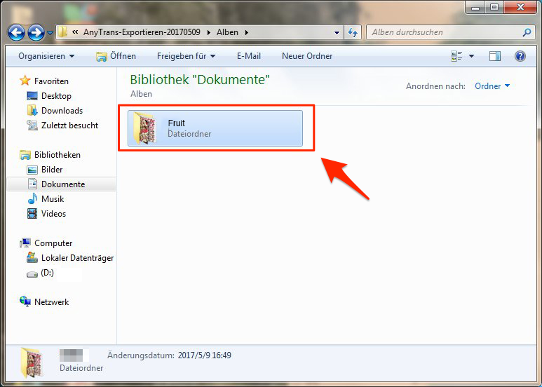 iPhone Album auf PC überprüfen – Schritt 5