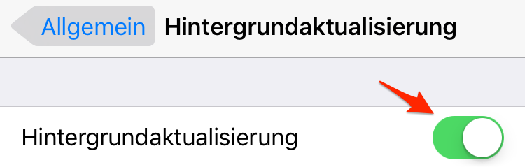 Hintergrundaktualisierung auf dem iOS-Gerät aktivieren