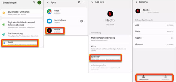 App-Cache löschen