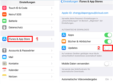 iPhone App Update rückgängig machen