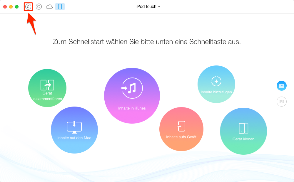 Apps von iTunes auf iPod touch – Schritt 1