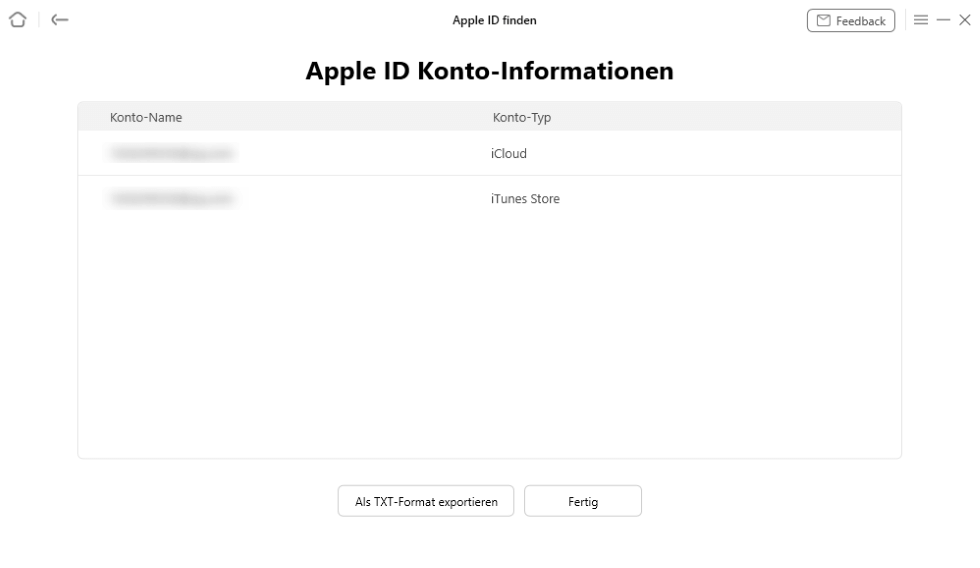 Apple ID wird erfolgreich gefunden