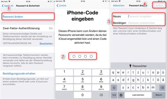 Apple-ID Passwort auf dem iPhone ändern