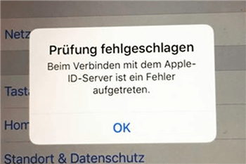 Apple ID Prüfung fehlgeschlagen - Hinweis