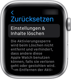 Apple Watch direkt zurücksetzen