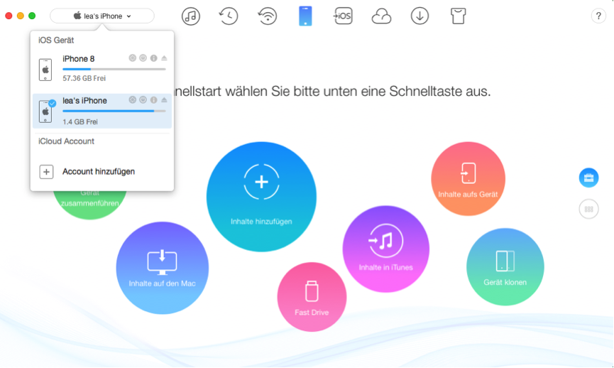 App zwischen zwei iPhones übertragen – Schritt 1