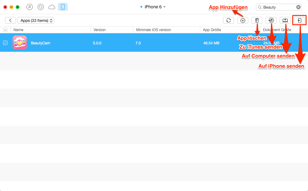 iPhone Apps auf anderes iPhone übertragen – Schritt 5