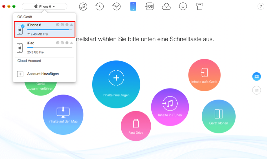 Apps von iPhone auf iPad – Schritt 1