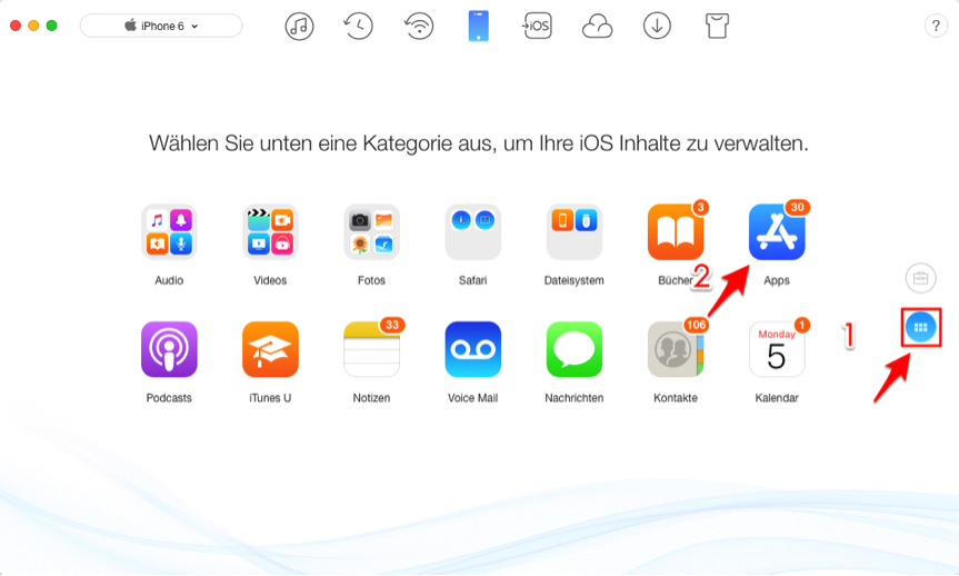 Apps von iPhone auf iPad synchronisieren – Schritt 2