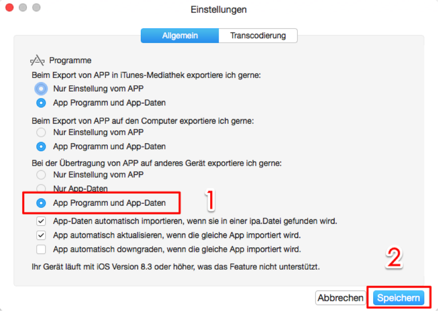 Apps vom iPhone auf iPad – Schritt 3