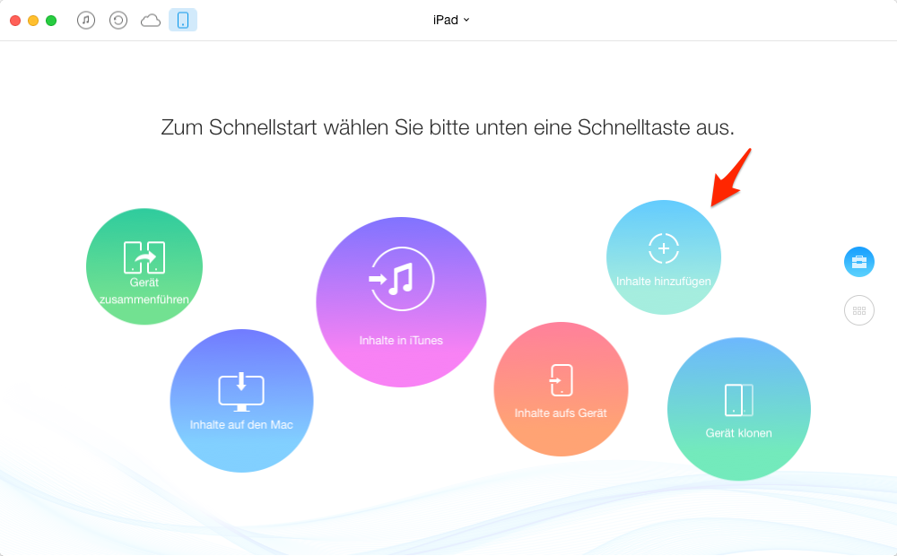 Apps auf iPad übertragen – Schritt 1