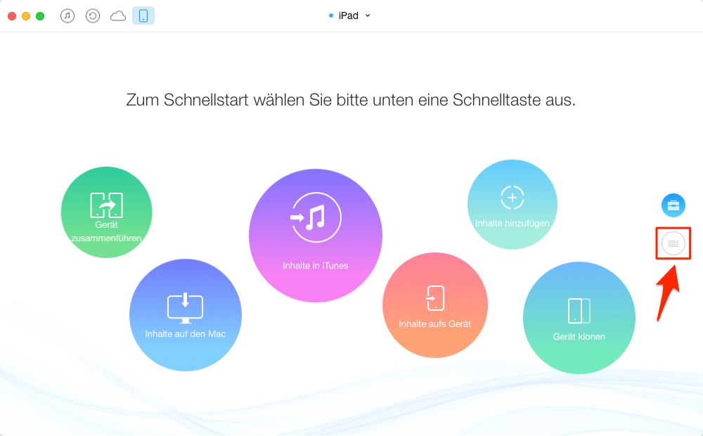 Apps vom iPad auf iPod – Schritt 1