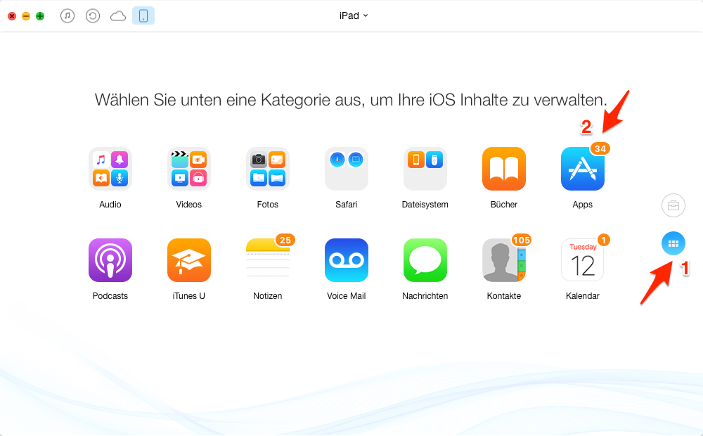 iPad Apps auf Mac übertragen, ohne iTunes – Schritt 3